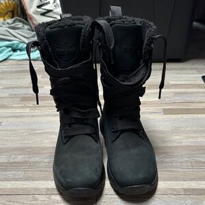 Timberland Black Fleece-Lined Boots